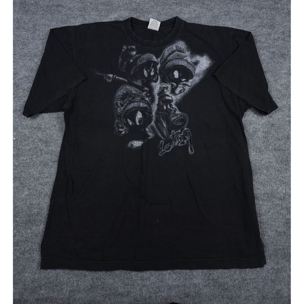 Vintage Lot 29 Marvin the Martian T Shirt Men's 3XL Black Faded Double Sided